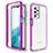 Silicone Transparent Frame Case Cover 360 Degrees JX2 for Samsung Galaxy A23 4G Purple