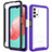 Silicone Transparent Frame Case Cover 360 Degrees JX2 for Samsung Galaxy A32 4G Purple