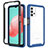 Silicone Transparent Frame Case Cover 360 Degrees JX2 for Samsung Galaxy A32 5G Blue and Black