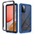 Silicone Transparent Frame Case Cover 360 Degrees JX2 for Samsung Galaxy A72 4G Blue and Black