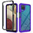 Silicone Transparent Frame Case Cover 360 Degrees JX2 for Samsung Galaxy F12 Purple