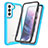 Silicone Transparent Frame Case Cover 360 Degrees M01 for Samsung Galaxy S21 FE 5G Sky Blue