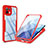 Silicone Transparent Frame Case Cover 360 Degrees M01 for Xiaomi Mi 11 Lite 4G Red