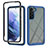 Silicone Transparent Frame Case Cover 360 Degrees M02 for Samsung Galaxy S21 FE 5G Blue