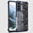 Silicone Transparent Frame Case Cover 360 Degrees M05 for Samsung Galaxy S21 FE 5G Blue