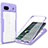 Silicone Transparent Frame Case Cover 360 Degrees MJ1 for Google Pixel 6a 5G Purple