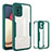 Silicone Transparent Frame Case Cover 360 Degrees MJ1 for Samsung Galaxy A03s Green