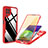 Silicone Transparent Frame Case Cover 360 Degrees MJ1 for Samsung Galaxy A22 4G Red