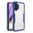 Silicone Transparent Frame Case Cover 360 Degrees MJ1 for Samsung Galaxy A32 4G Blue