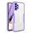 Silicone Transparent Frame Case Cover 360 Degrees MJ1 for Samsung Galaxy A32 5G Purple