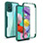 Silicone Transparent Frame Case Cover 360 Degrees MJ1 for Samsung Galaxy A51 4G Green