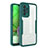 Silicone Transparent Frame Case Cover 360 Degrees MJ1 for Samsung Galaxy A52 4G Green