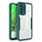 Silicone Transparent Frame Case Cover 360 Degrees MJ1 for Samsung Galaxy A52s 5G Green