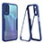 Silicone Transparent Frame Case Cover 360 Degrees MJ1 for Vivo Y11s Blue