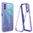 Silicone Transparent Frame Case Cover 360 Degrees MJ1 for Vivo Y11s Purple