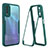 Silicone Transparent Frame Case Cover 360 Degrees MJ1 for Vivo Y12A Green