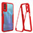 Silicone Transparent Frame Case Cover 360 Degrees MJ1 for Vivo Y12G Red