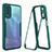 Silicone Transparent Frame Case Cover 360 Degrees MJ1 for Vivo Y20 Green