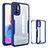 Silicone Transparent Frame Case Cover 360 Degrees MJ1 for Xiaomi POCO M3 Pro 5G Blue