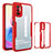 Silicone Transparent Frame Case Cover 360 Degrees MJ1 for Xiaomi POCO M3 Pro 5G Red