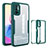 Silicone Transparent Frame Case Cover 360 Degrees MJ1 for Xiaomi Redmi Note 10 5G Green