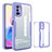 Silicone Transparent Frame Case Cover 360 Degrees MJ1 for Xiaomi Redmi Note 10 5G Purple