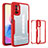 Silicone Transparent Frame Case Cover 360 Degrees MJ1 for Xiaomi Redmi Note 10 5G Red
