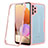 Silicone Transparent Frame Case Cover 360 Degrees MJ2 for Samsung Galaxy A32 4G Rose Gold