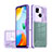 Silicone Transparent Frame Case Cover 360 Degrees QW1 for Xiaomi Redmi 10 India Purple