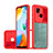 Silicone Transparent Frame Case Cover 360 Degrees QW1 for Xiaomi Redmi 10 Power Red