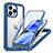 Silicone Transparent Frame Case Cover 360 Degrees with Mag-Safe Magnetic AC1 for Apple iPhone 13 Pro Max Blue