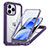 Silicone Transparent Frame Case Cover 360 Degrees with Mag-Safe Magnetic AC1 for Apple iPhone 13 Pro Max Purple