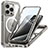 Silicone Transparent Frame Case Cover 360 Degrees with Mag-Safe Magnetic T01 for Apple iPhone 15 Pro Gray