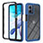 Silicone Transparent Frame Case Cover 360 Degrees YB1 for Motorola Moto G 5G (2023) Blue