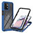 Silicone Transparent Frame Case Cover 360 Degrees YB1 for Motorola Moto G Stylus (2023) 4G Blue