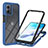 Silicone Transparent Frame Case Cover 360 Degrees YB1 for Motorola Moto G53 5G Blue