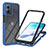 Silicone Transparent Frame Case Cover 360 Degrees YB1 for Motorola Moto G53j 5G Blue