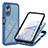 Silicone Transparent Frame Case Cover 360 Degrees YB1 for Oppo A17 Blue