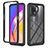 Silicone Transparent Frame Case Cover 360 Degrees YB1 for Oppo A94 4G Black