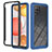 Silicone Transparent Frame Case Cover 360 Degrees YB1 for Samsung Galaxy A42 5G Blue