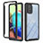 Silicone Transparent Frame Case Cover 360 Degrees YB1 for Samsung Galaxy A71 5G Black