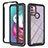 Silicone Transparent Frame Case Cover 360 Degrees YB2 for Motorola Moto G10 Power Black