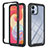 Silicone Transparent Frame Case Cover 360 Degrees YB2 for Samsung Galaxy A04E Black
