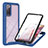 Silicone Transparent Frame Case Cover 360 Degrees YB2 for Samsung Galaxy S20 FE 4G Blue