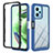 Silicone Transparent Frame Case Cover 360 Degrees YB2 for Xiaomi Redmi Note 12 5G Blue