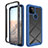 Silicone Transparent Frame Case Cover 360 Degrees ZJ1 for Google Pixel 5a 5G Blue