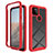 Silicone Transparent Frame Case Cover 360 Degrees ZJ1 for Google Pixel 5a 5G Red