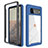 Silicone Transparent Frame Case Cover 360 Degrees ZJ1 for Google Pixel 6 5G Blue