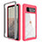 Silicone Transparent Frame Case Cover 360 Degrees ZJ1 for Google Pixel 6 5G Hot Pink