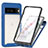 Silicone Transparent Frame Case Cover 360 Degrees ZJ1 for Google Pixel 7 5G Blue